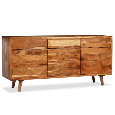 Swen Studio -  Sideboard Solid Wood with Carved Doors 160x40x75 cm